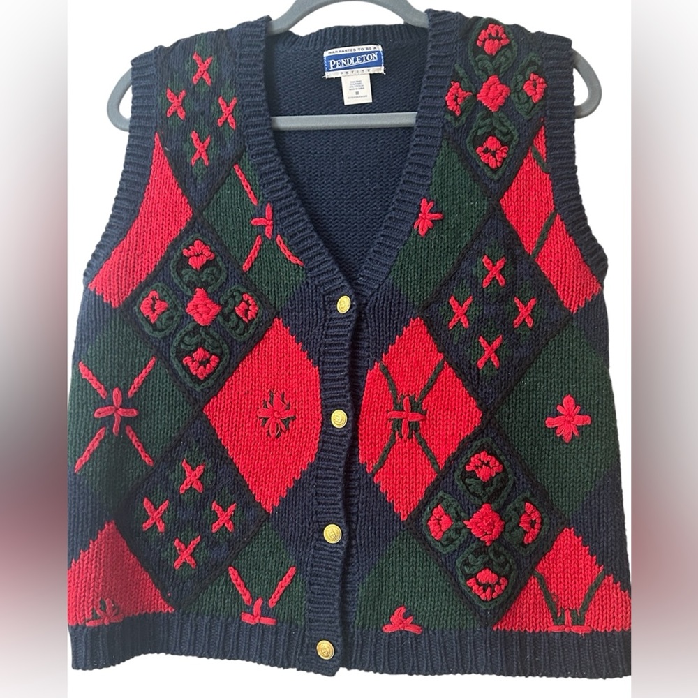Pendleton Sweater Vest Blue & White Label